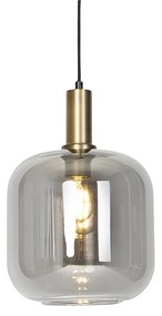 Design hanglamp zwart met goud en smoke glas - Zuzanna Design E27 rond Binnenverlichting Lamp