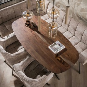 Ovale Eettafel Acaciahout 150cm - 150 X 90cm.