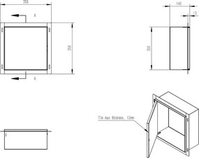 Mueller Round inbouwnis betegelbaar RVS 30x30x14cm
