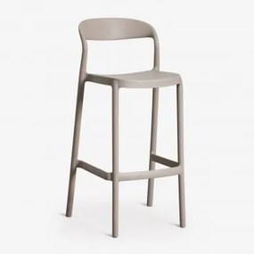 Stapelbare Set Van 4 Hoge Tuinkrukken Van Polypropyleen Brenza Moka Bruin & ↑75 Cm - Sklum