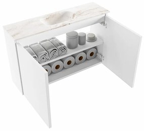 Mondiaz Ture DLux toiletmeubel 80cm talc met wastafel frappe midden zonder kraangat