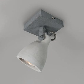 Industriële Spot / Opbouwspot / Plafondspot grijs beton 1-lichts - Creto Modern GU10 rond Binnenverlichting Lamp