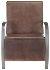 vidaXL Fauteuil echt leer verweerd bruin