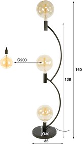 Vloerlamp Bolvormige Lichtbronnen Bruin