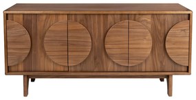 Zuiver Groove Design Dressoir Walnoot 3 Deurs 120 Cm - 120x40x58cm.