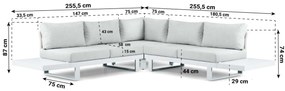 Hoek loungeset 5 personen Aluminium Wit  Lifestyle Garden Furniture Lorenzo