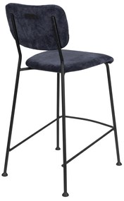 Zuiver Benson Lage Barkruk Stof Donkerblauw