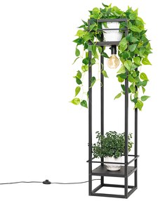 Smart industriële vloerlamp zwart incl. Wifi G95 - Cage Rack