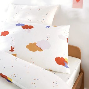 Kussensloop voor kinderen, biologisch katoen, wolkenprint, NOKI
