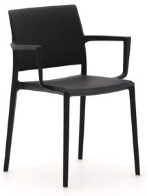 Dining tuinstoel | Forza  Sile | Kunststof | Zwart | Stapelbaar | Kees Smit Tuinmeubelen