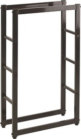 Practo Home houtopberging zwart - Haardaccessoires - 25x60x100cm