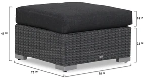 Chaise Loungeset Wicker Zwart 3 personen Garden Collections Toronto