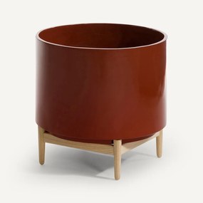 Bloempot op poot in hevea, H45cm, Florian