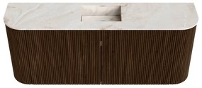 Mondiaz Joya DLux 105cm toiletmeubel ronding links/rechts walnut met wastafel faye midden zonder kraangat frappe