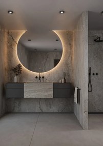 Hipp Design SLP1 spiegel rond met vlakke kant, verlichting en verwarming 140x170cm
