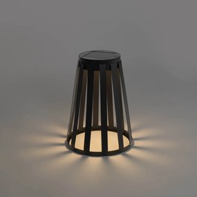 Buiten tafellamp zwart incl. LED 3-staps dimbaar solar en oplaadbaar - Penny