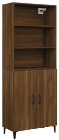 vidaXL Hoge kast bewerkt hout bruineikenkleurig