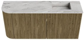 Mondiaz Joya DLux 90cm toiletmeubel ronding links dusk met wastafel faye rechts 1 kraangat glace