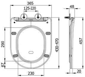 Sapho Paco softclose toiletbril zwart