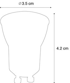 Set van 5 GU10 dimbare LED lamp 35 mm 4W 200 lm 3000K