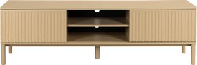 Mat Beige Tv-meubel Met Ribbels - 180x40x55cm.
