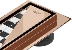 Mexen Flat 360° M13 draaibare lineaire afvoer 2-in-1 70 cm, rosé goud - 1610070-40