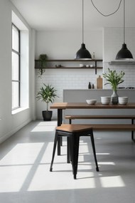 Taburete Torix Pequeńo Madera Natural