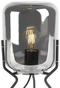 Design tafellamp zwart met smoke glas - Bliss Design E27 rond Binnenverlichting Lamp