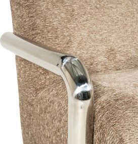 Fauteuil Chromen Armen Taupe
