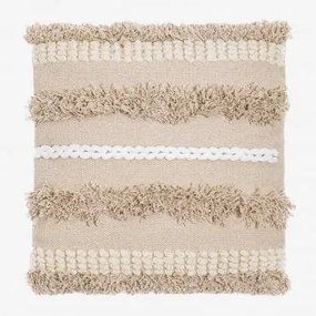 Vierkant Katoenen Kussen (50x50cm) Punet Beige – Linnen - Sklum