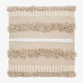 Vierkant Katoenen Kussen (50x50cm) Punet Beige – Linnen - Sklum