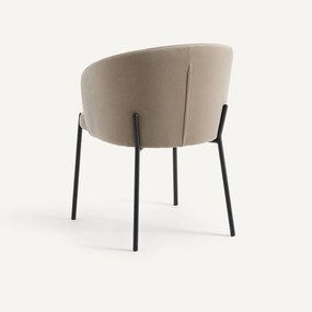 Tafelstoel van metaal en fluweel, Kinna