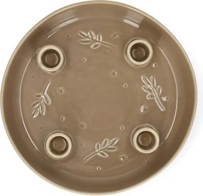 Kaarsenhouder voor 4 kaarsen, porselein, lichtbruin, 23 cm
