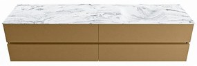 Mondiaz Vica DLux badmeubel 200cm oro 4 lades met wastafel glace rechts zonder kraangat