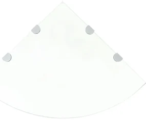 vidaXL Hoekschappen 2 st met chromen dragers 45x45 cm glas transparant