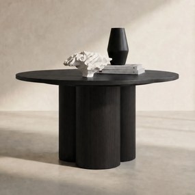 Salontafel Met Cilindervormige Poten Zwart - 80 X 80cm.