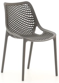 Dining tuinstoel | Forza  Ripi | Kunststof | Grijs | Stapelbaar | Kees Smit Tuinmeubelen
