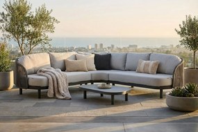 Hoek loungeset 5 personen Aluminium/rope Grijs  Santika Furniture Santika