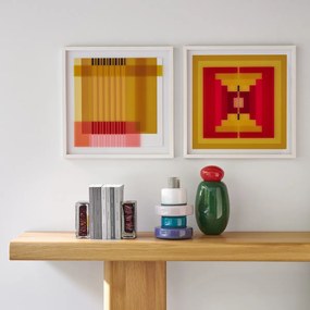 Vaas met 4 ringen van geblazen glas, H25 cm, Maveo