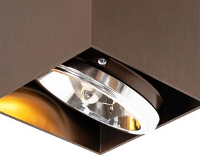 Design Spot / Opbouwspot / Plafondspot donkerbrons vierkant draai en kantelbaar - Box Design G9 Binnenverlichting Lamp