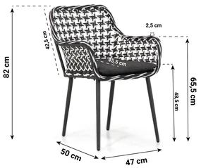 Domani Furniture Emory Dining Tuinstoel Wicker Zwart