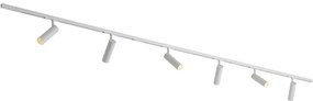 Modern railsysteem met 6 Spot / Opbouwspot / Plafondspots wit 1-fase - Slimline Uzzy Modern GU10 Binnenverlichting Lamp