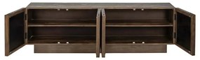 Richmond Interiors Bryant TV-meubel Donkerbruin Mangohout Met Spiegel - 180x40x56.5cm.