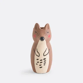 Voorwerp vos in aardewerk,  H16 cm, Bobino