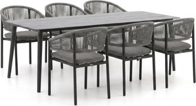Diningset Bellagio | 6 personen aluminium | Tuinset stapelbaar | 7-delig | Kees Smit Tuinmeubelen
