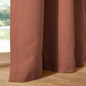 Effen oogjesgordijn van geweven katoenen Panama