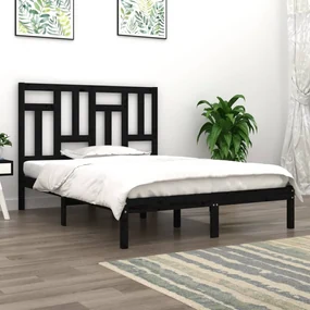 vidaXL Bedframe massief grenenhout zwart 140x200 cm