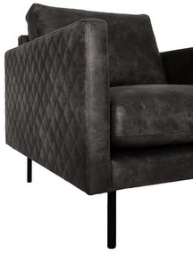 3,5 zitsbank - Daisy - met doorgestikte armleuning - leer Colorado antraciet 01