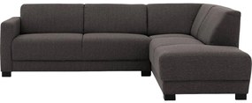 Goossens Bank My Style donkergrijs, stof, 2,5-zits, stijlvol landelijk met chaise longue rechts