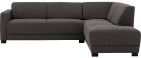 Goossens My Style donkergrijs, stof, 2,5-zits, stijlvol landelijk met chaise longue rechts